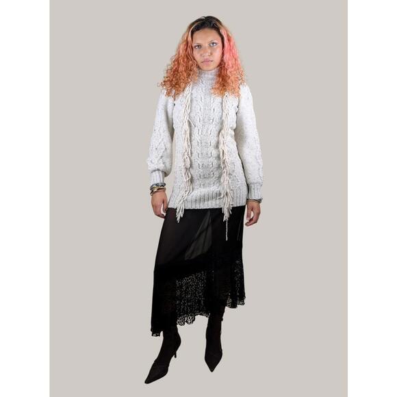 Line And Dot Dresses | Line And Dot Fringe Trim Sweater Dress | Color: White | Size: Xs | Soareyoupdx's Closet